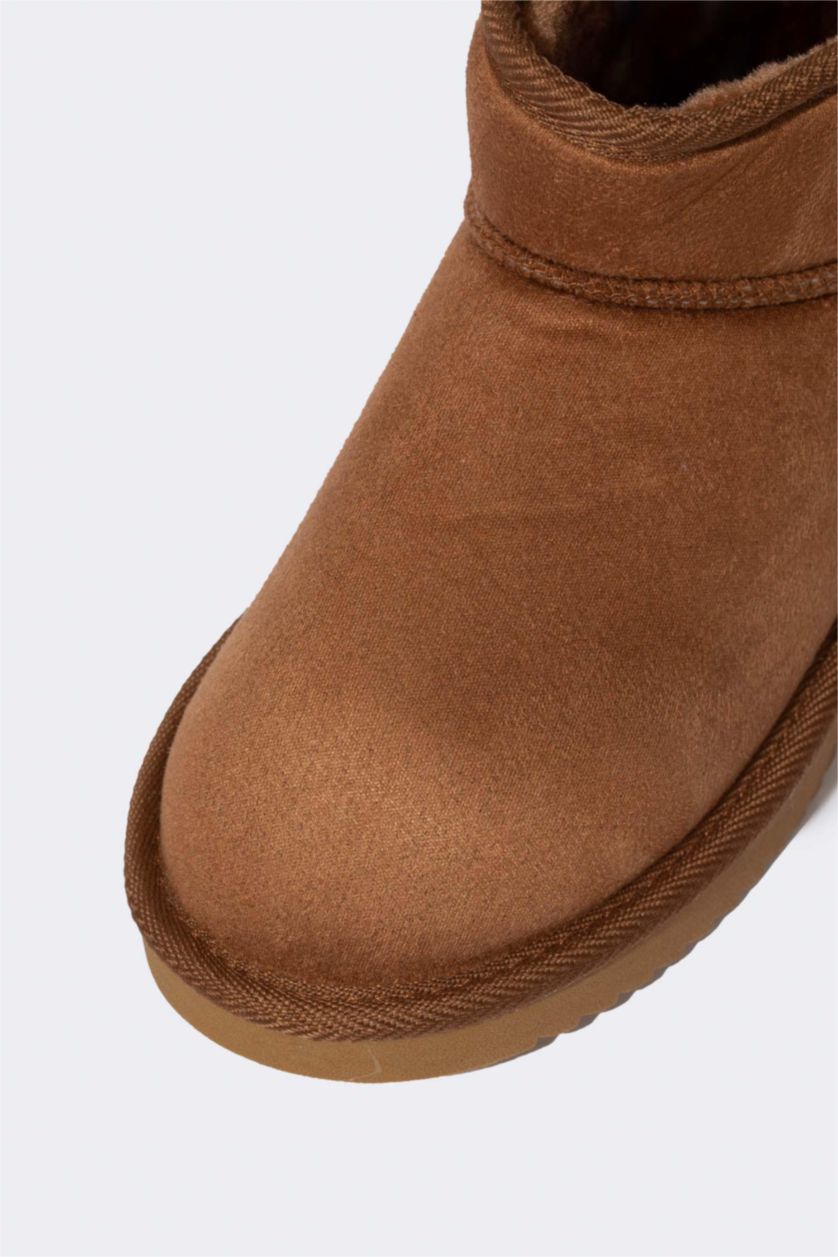 FEMME Marron Bottes d'Hiver Plates Pour Femme