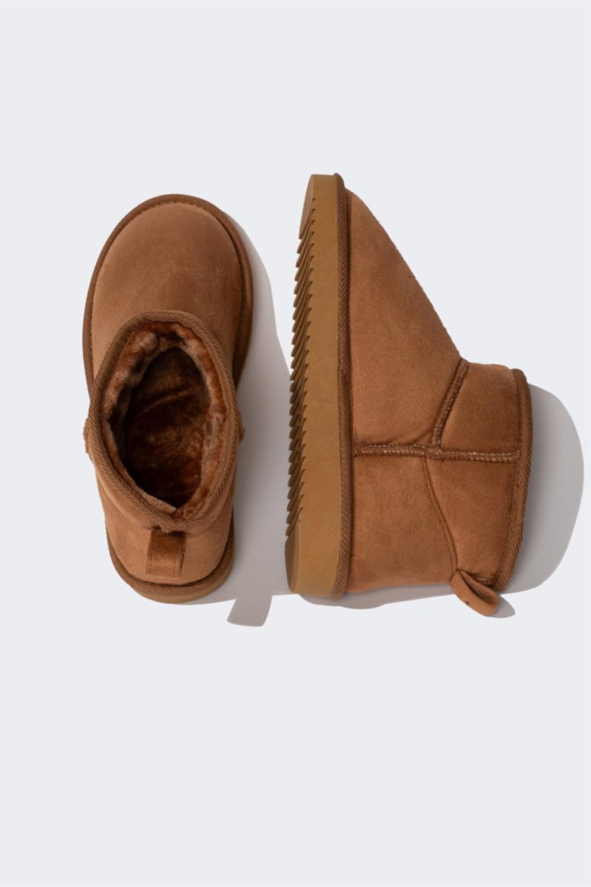 FEMME Marron Bottes d'Hiver Plates Pour Femme