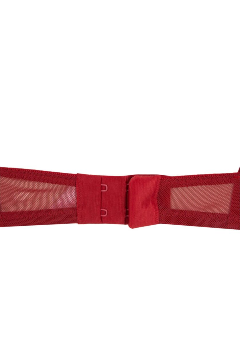 Kadın Bordo Fall in Love Dantelli Kapsız Pedsiz Balenli Bra