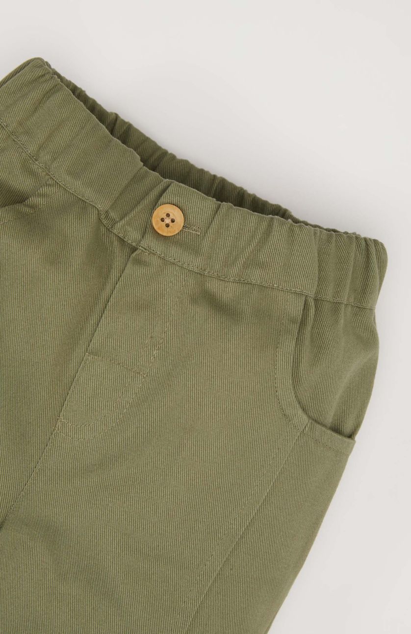 BABY BOY Khaki Baby Boy Elastic Waist Straight Leg Gabardine Pants