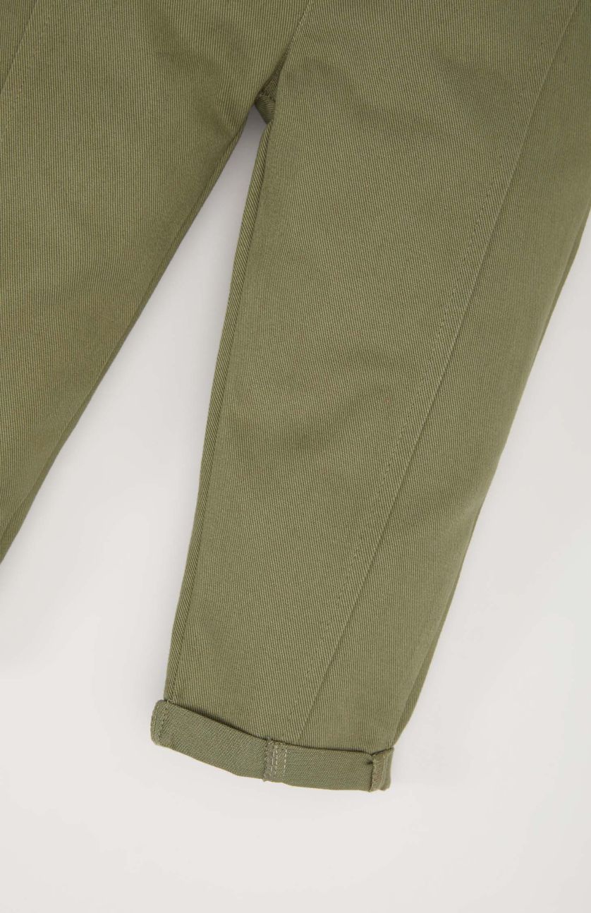 BABY BOY Khaki Baby Boy Elastic Waist Straight Leg Gabardine Pants