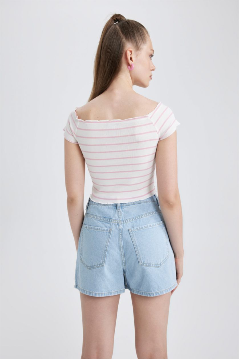 Женщины Кремовый Футболка в полоску, Coool