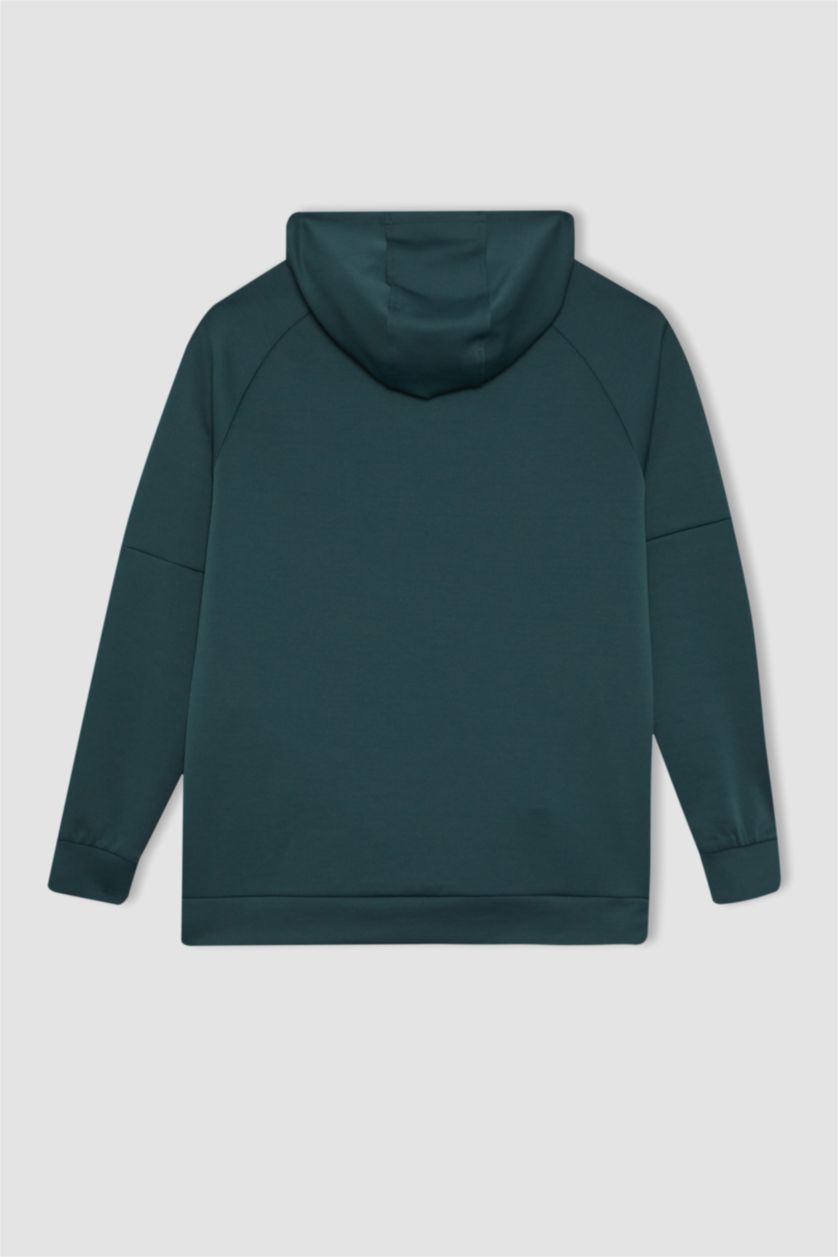 HOMME Vert Foncé Sweat à Capuche Coupe standard à Manches Longues