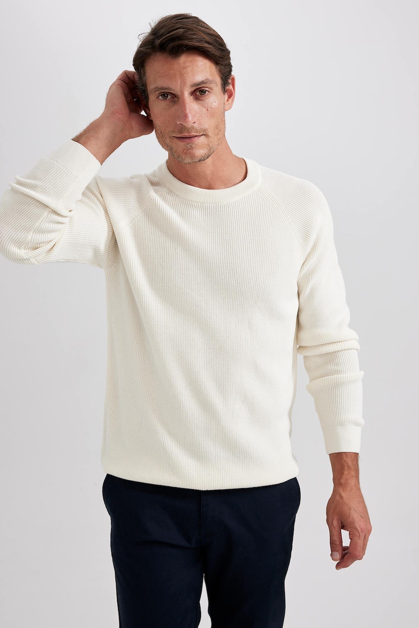 رجال بيج فاتح Standard Fit Knitwear Pullover