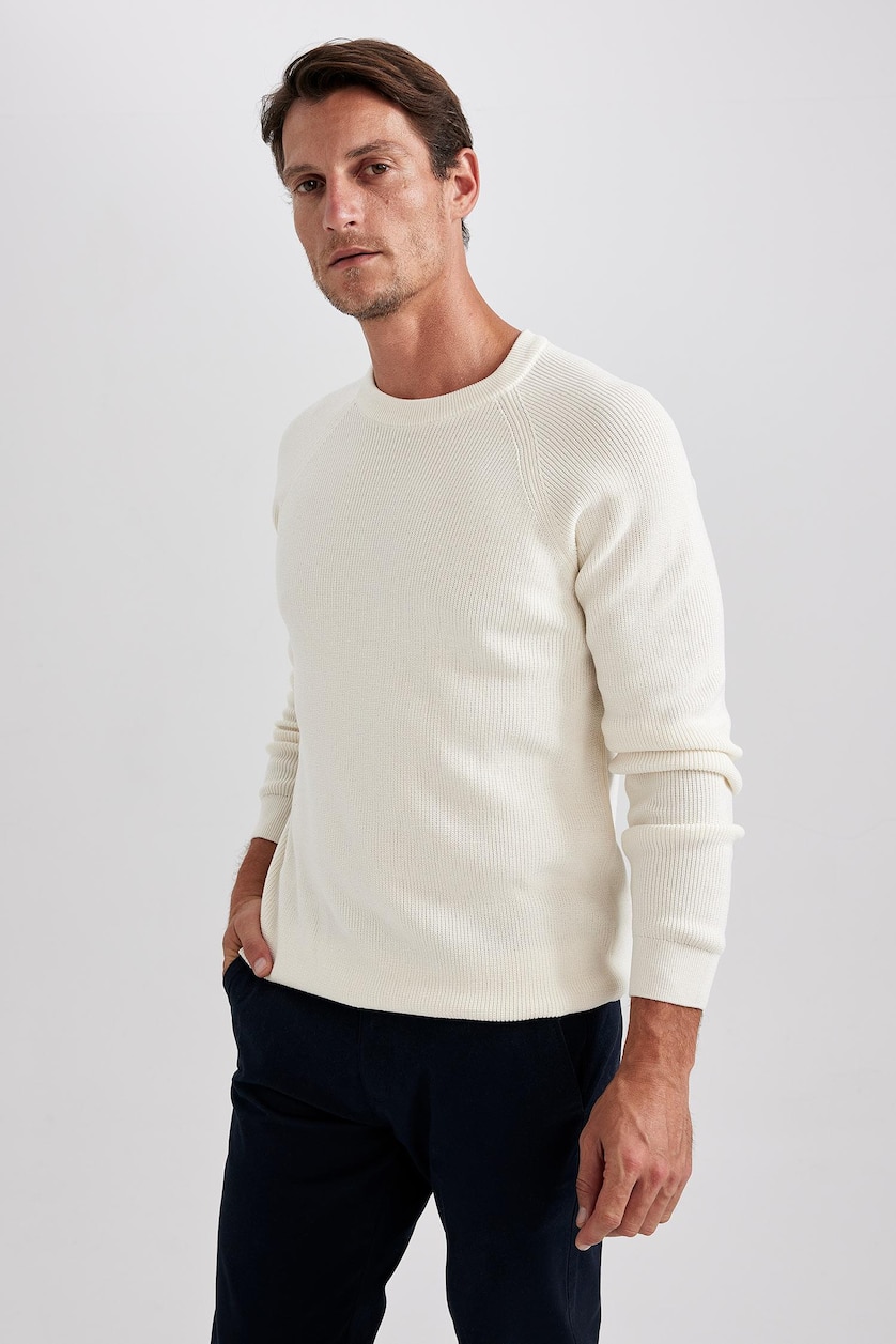 رجال بيج فاتح Standard Fit Knitwear Pullover