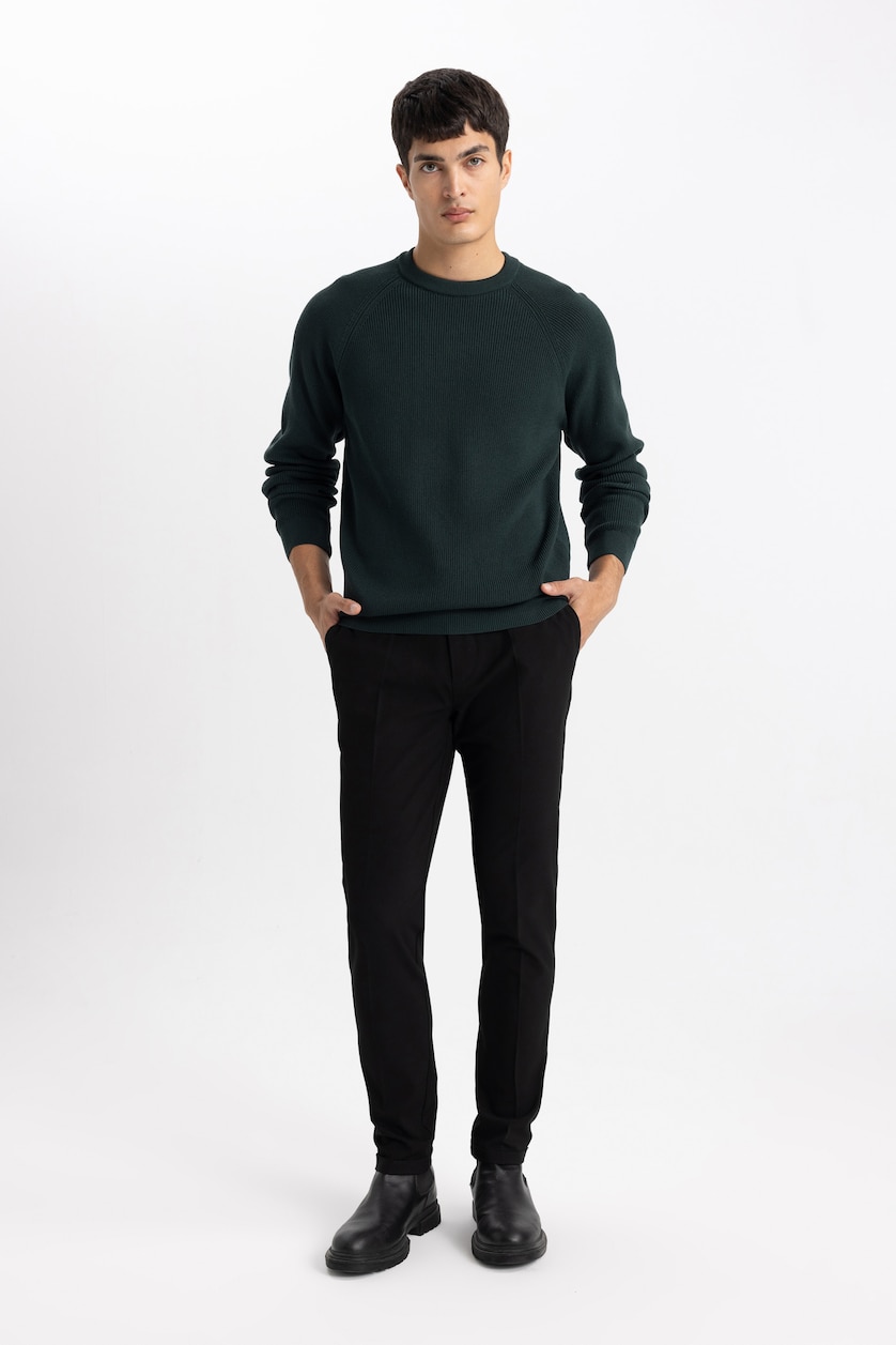 رجال أخضر غامق Standard Fit Knitwear Pullover