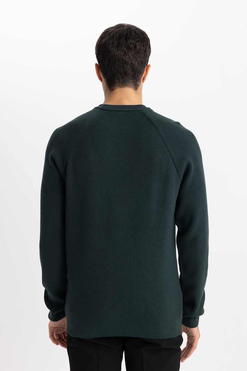 رجال أخضر غامق Standard Fit Knitwear Pullover