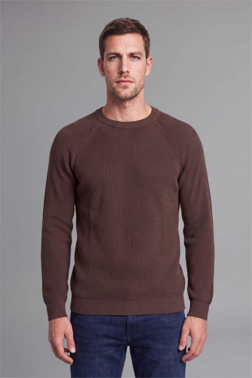 رجال بني Standard Fit Knitwear Pullover