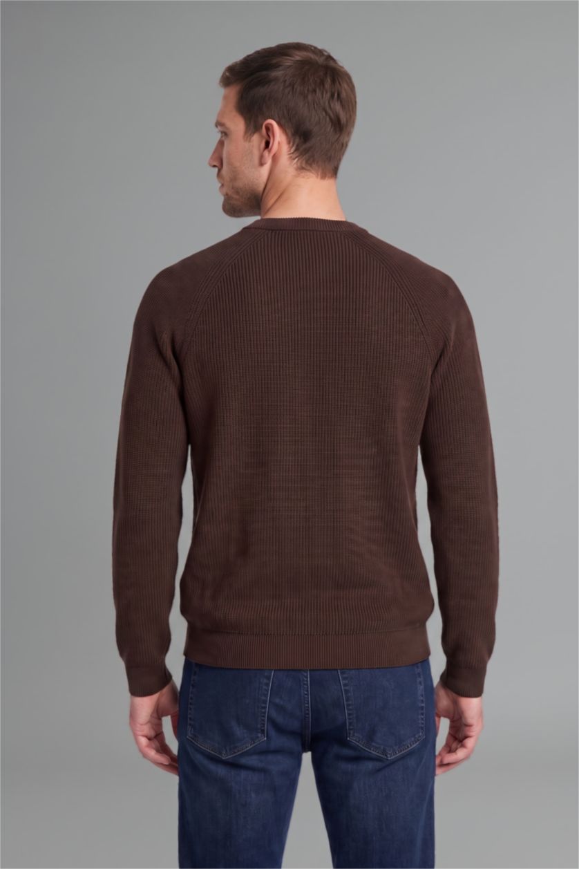 رجال بني Standard Fit Knitwear Pullover