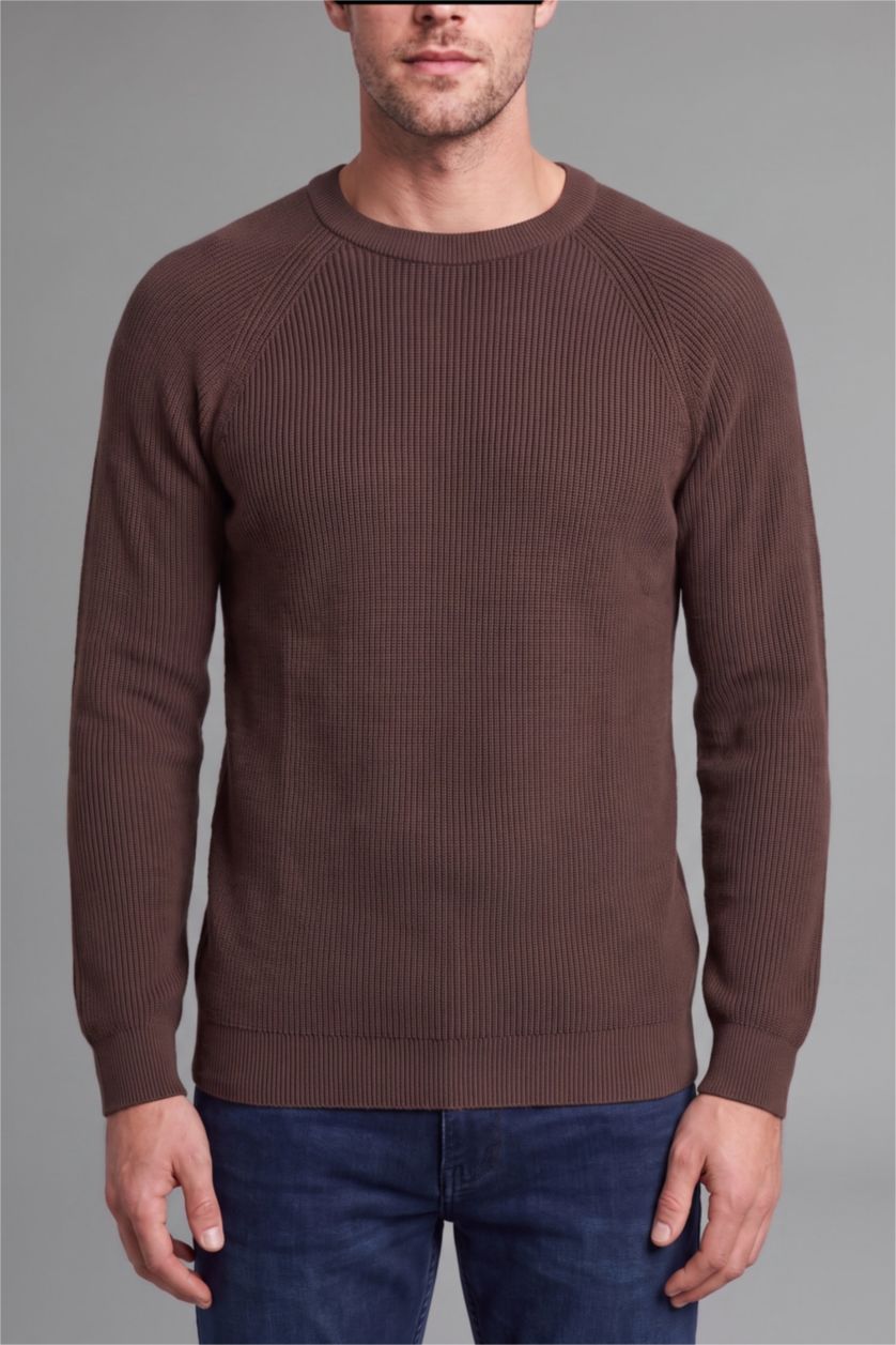 رجال بني Standard Fit Knitwear Pullover