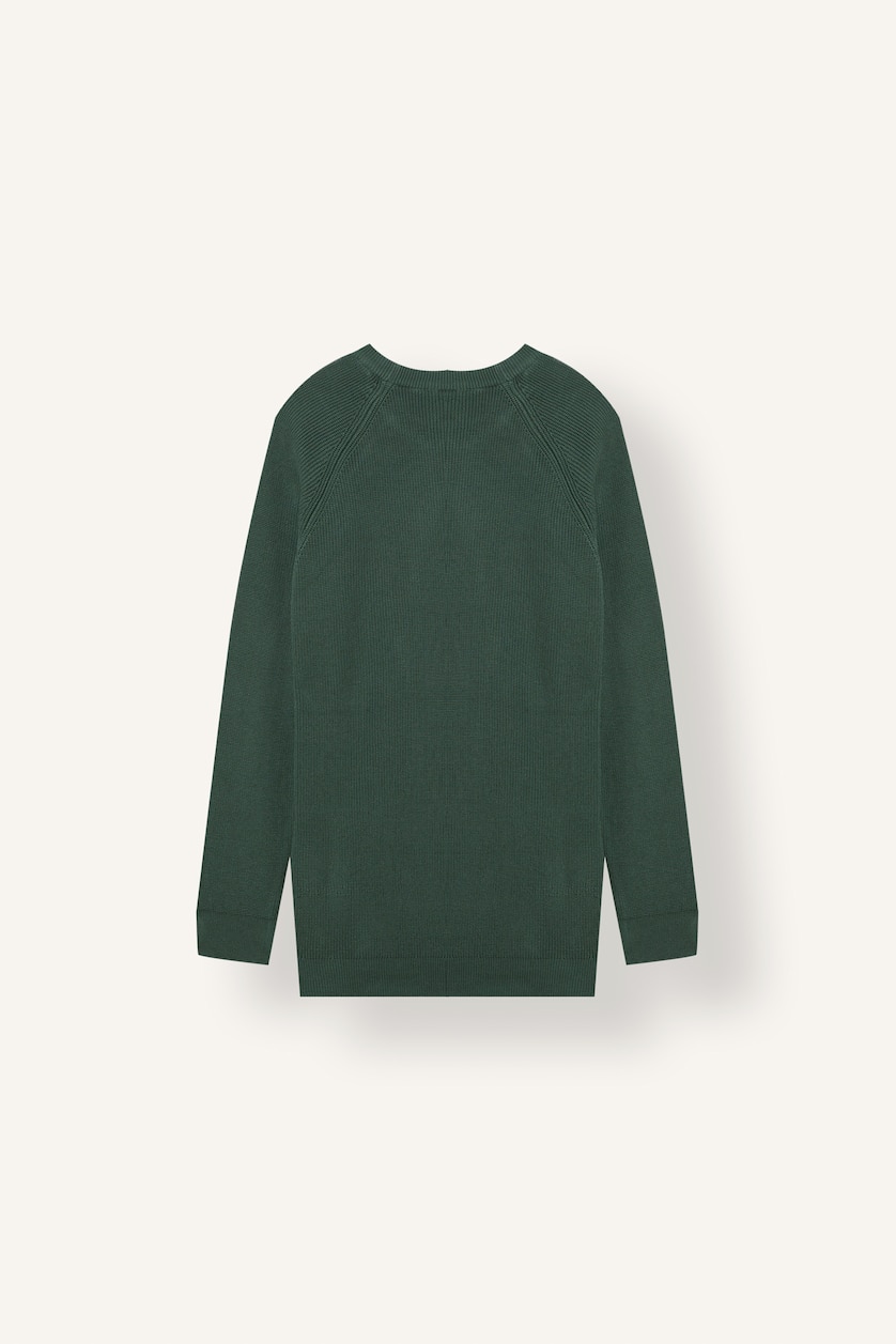 HOMME Vert Pull en tricot basic à col rond et manches longues Coupe standard
