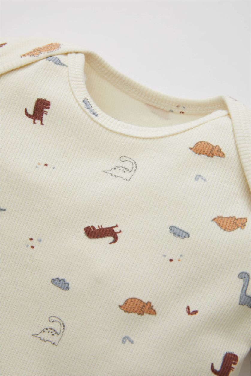 BÉBÉ GARÇON Beige Clair Ensemble En Tricot Col Ras Du Cou Dinosaure Manche Longue 2 BéBé Garçon