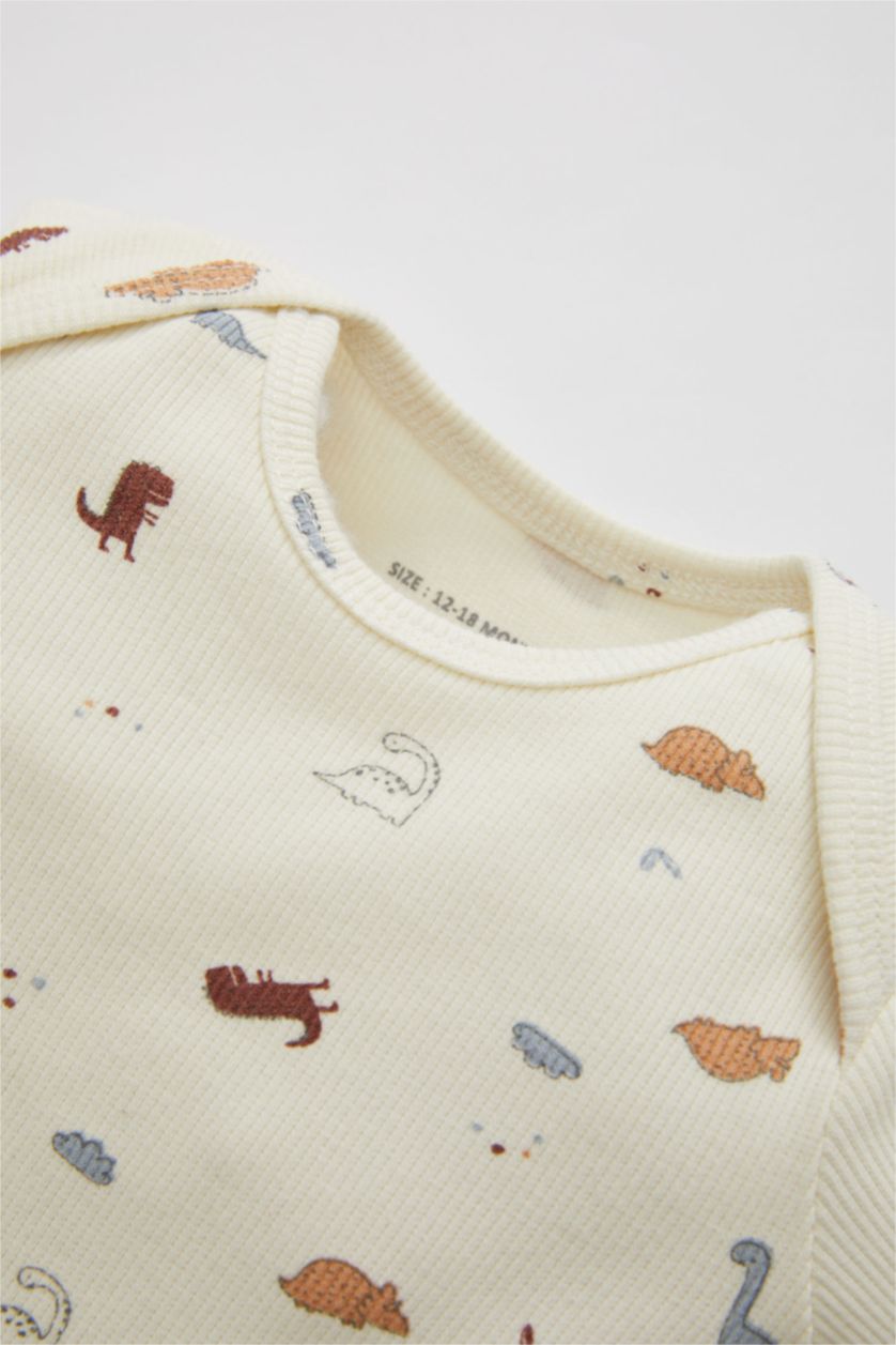 BÉBÉ GARÇON Beige Clair Ensemble En Tricot Col Ras Du Cou Dinosaure Manche Longue 2 BéBé Garçon