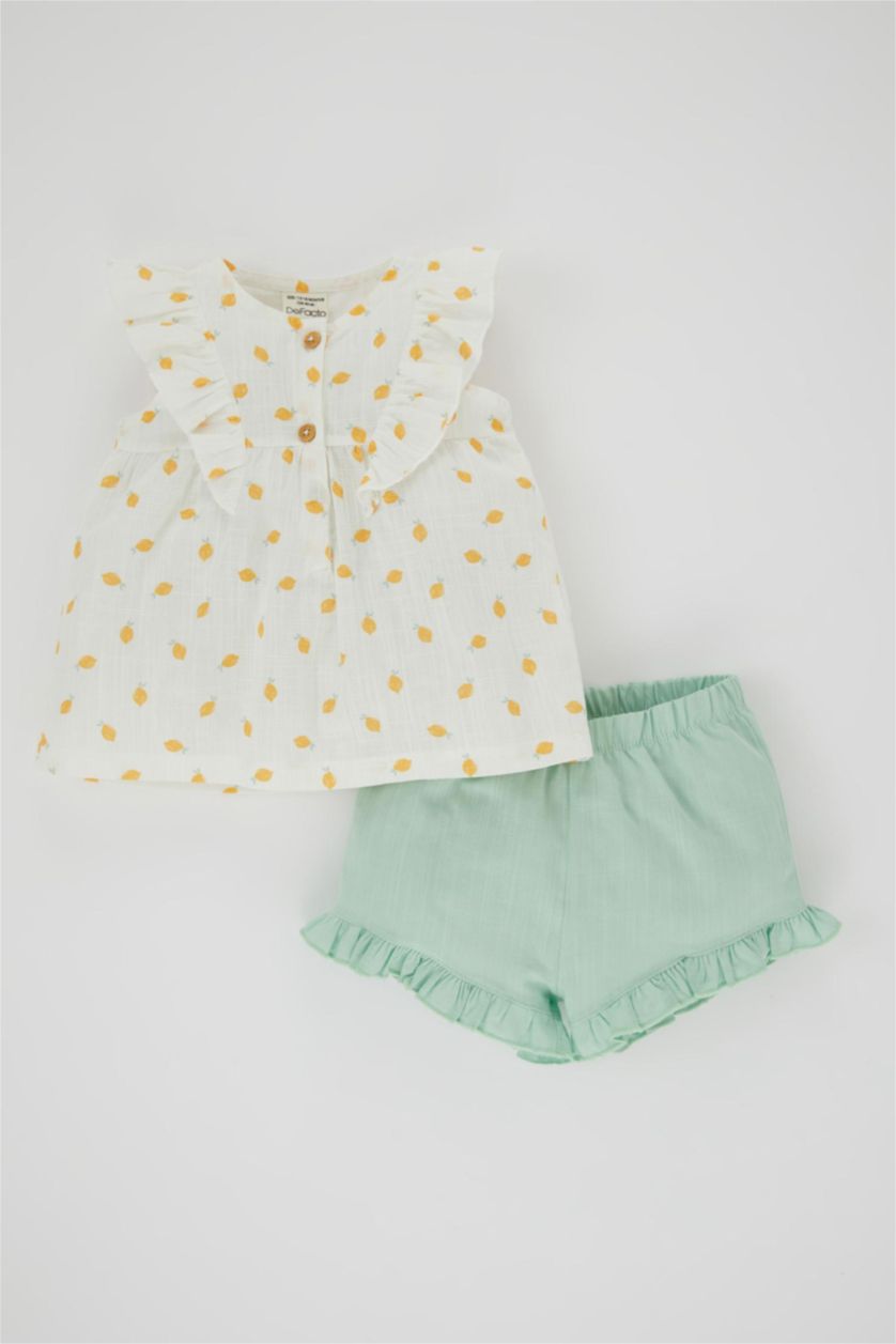 BABY GIRL Aqua 2 piece Regular Fit Crew Neck Set