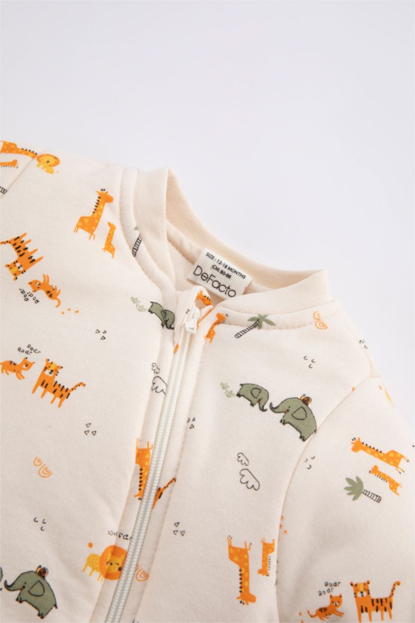 BÉBÉ GARÇON Écru Salopette Jersey Avec Fermeture Aux Poignets Pour Bébé Garçon Nouveau-Né"