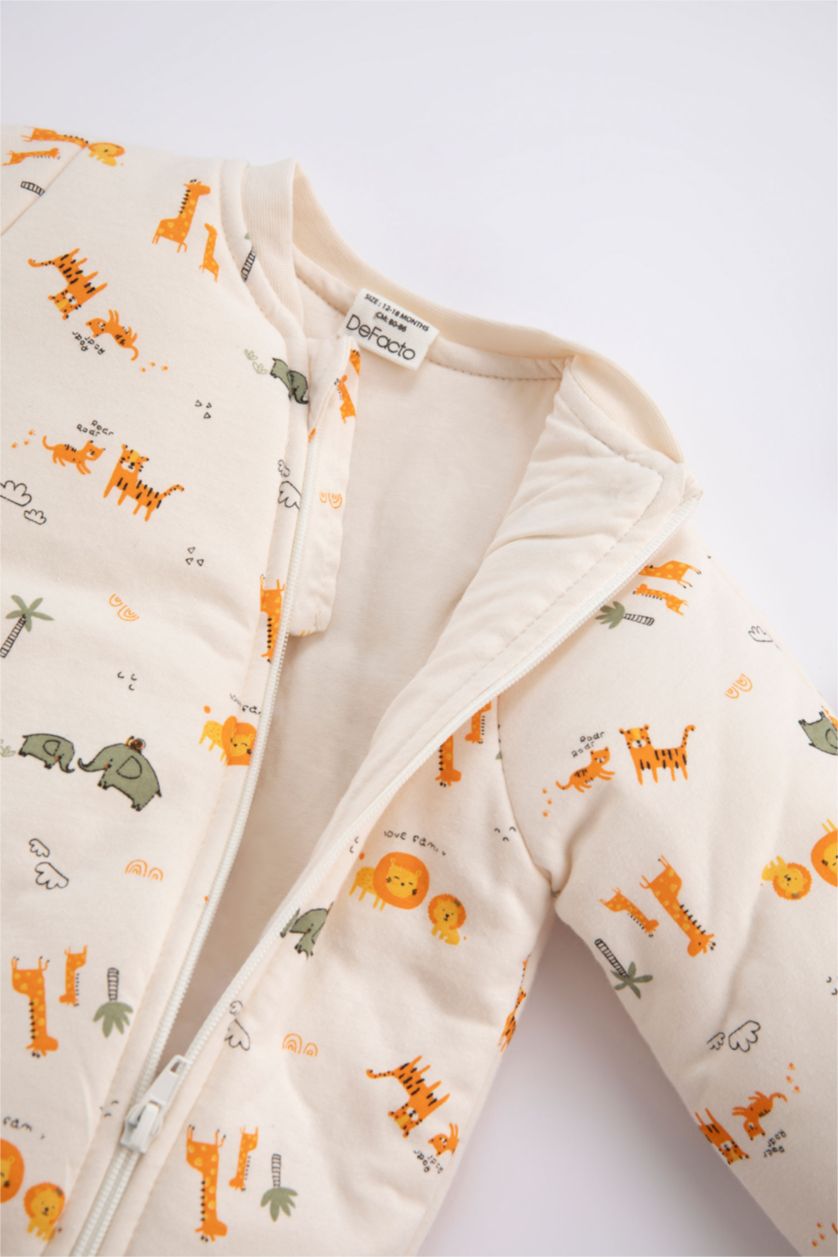 BÉBÉ GARÇON Écru Salopette Jersey Avec Fermeture Aux Poignets Pour Bébé Garçon Nouveau-Né"