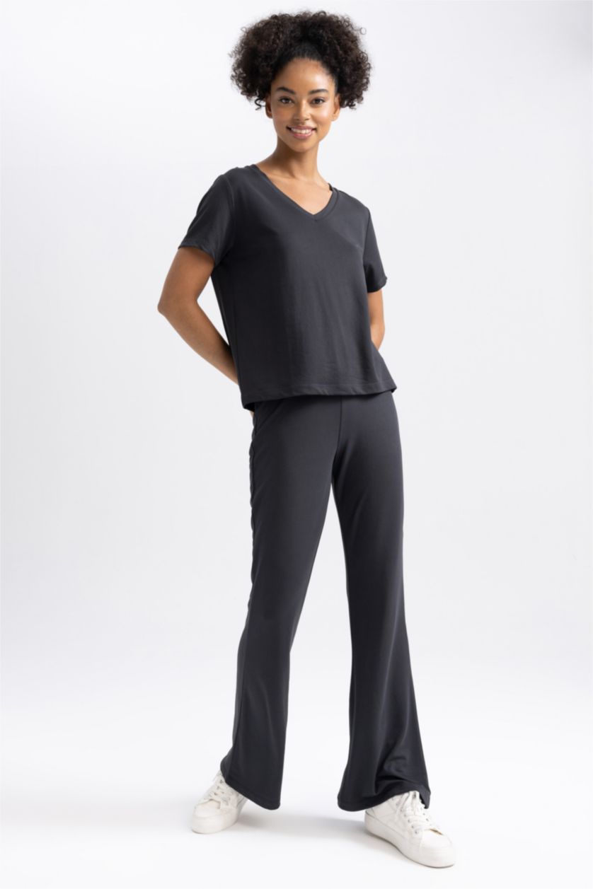 WOMAN Anthracite Standard Fit Premium V Neck Sports T-Shirt