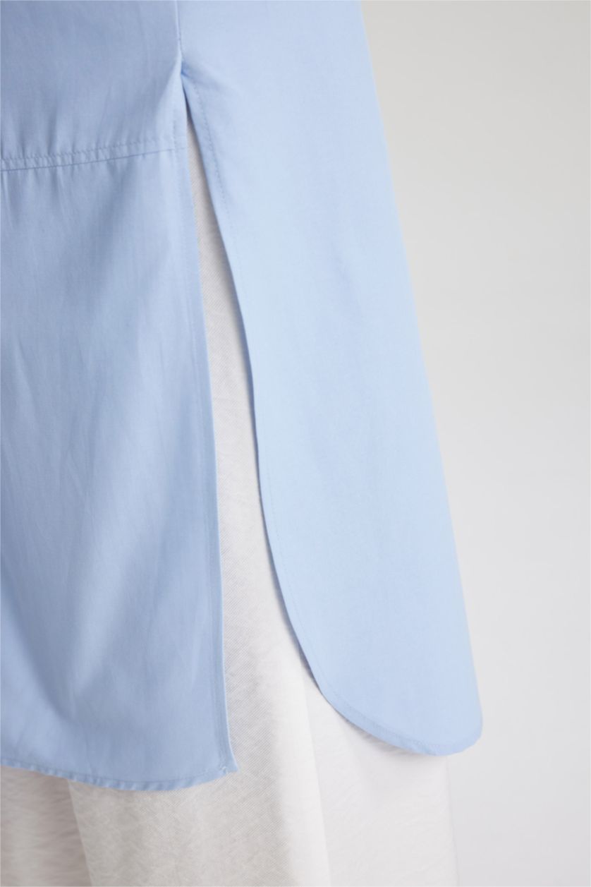 WOMAN Light Blue Relax Fit Poplin Long Sleeve Tunic