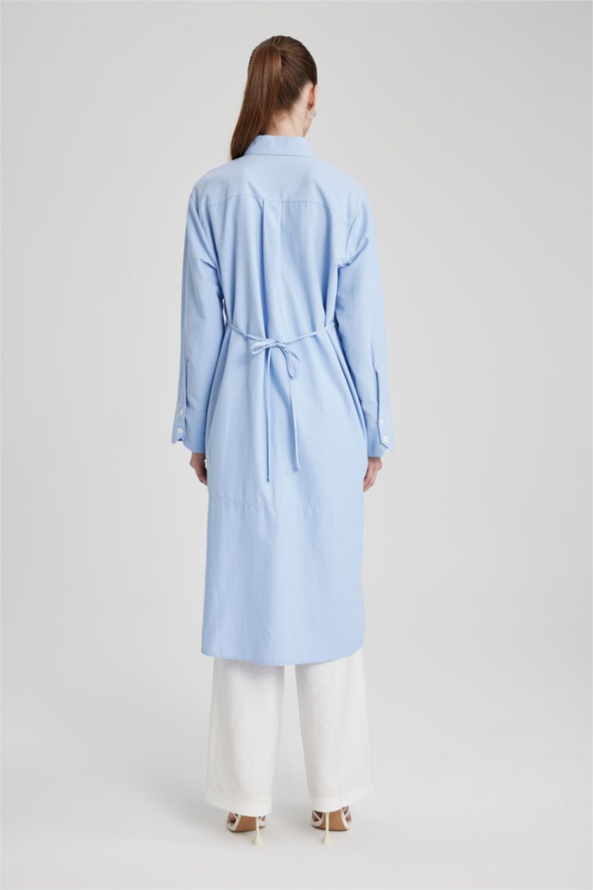 WOMAN Light Blue Relax Fit Poplin Long Sleeve Tunic