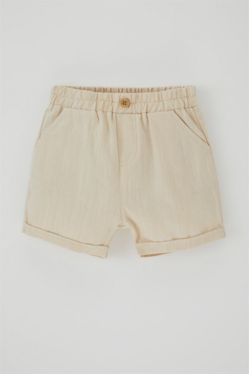 BÉBÉ GARÇON Beige Short Regular Fit En Coton Flammé Bébé Garçon