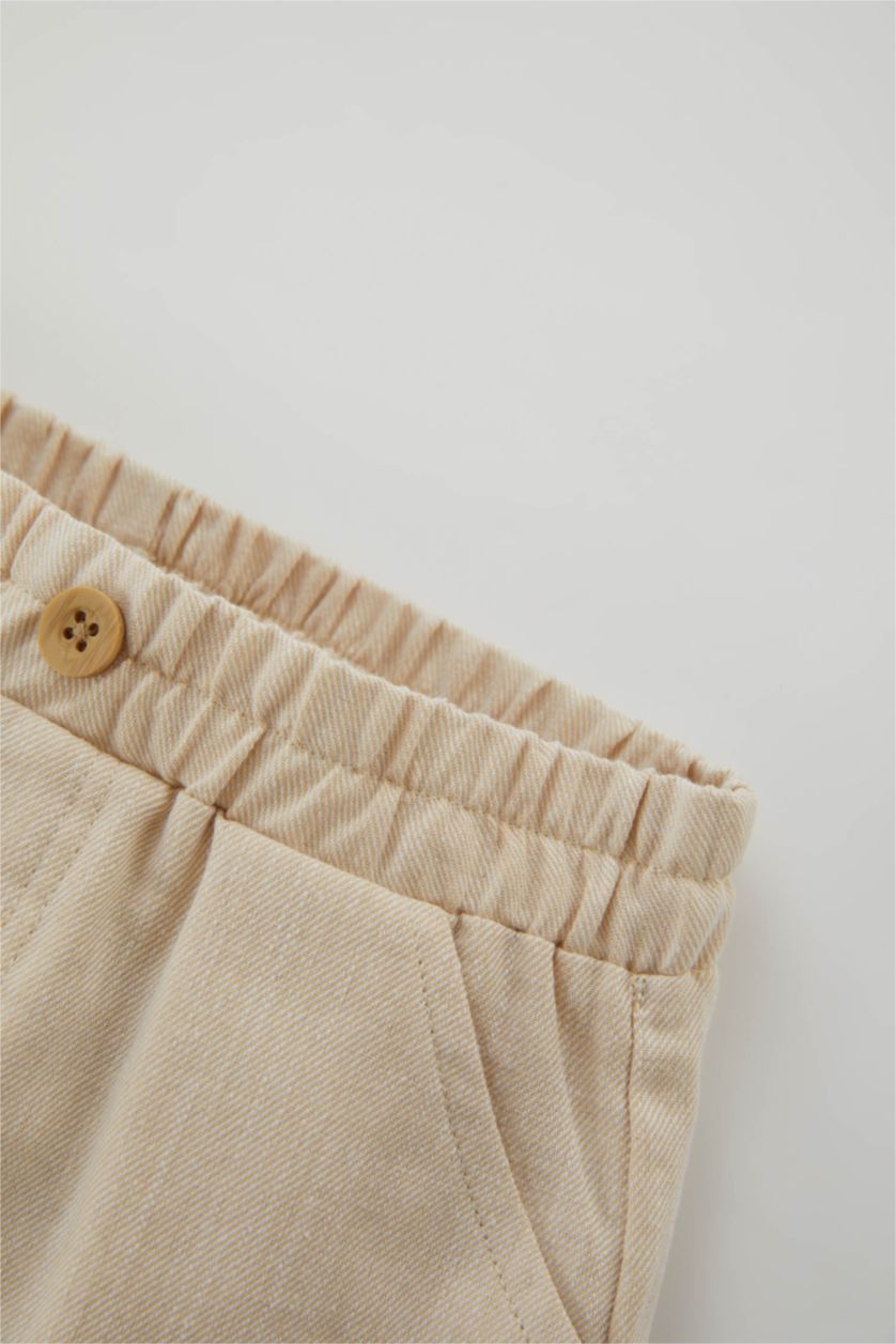 BÉBÉ GARÇON Beige Short Regular Fit En Coton Flammé Bébé Garçon