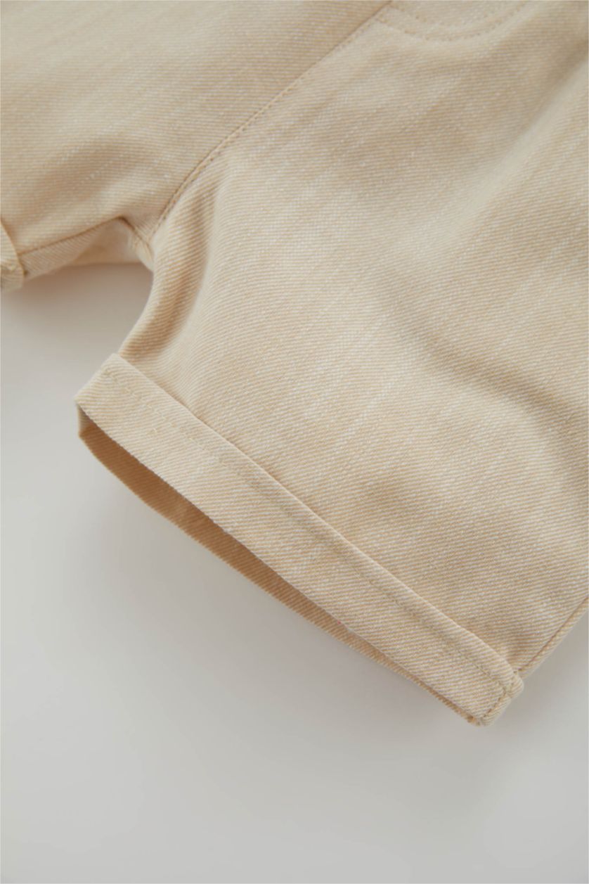 BÉBÉ GARÇON Beige Short Regular Fit En Coton Flammé Bébé Garçon