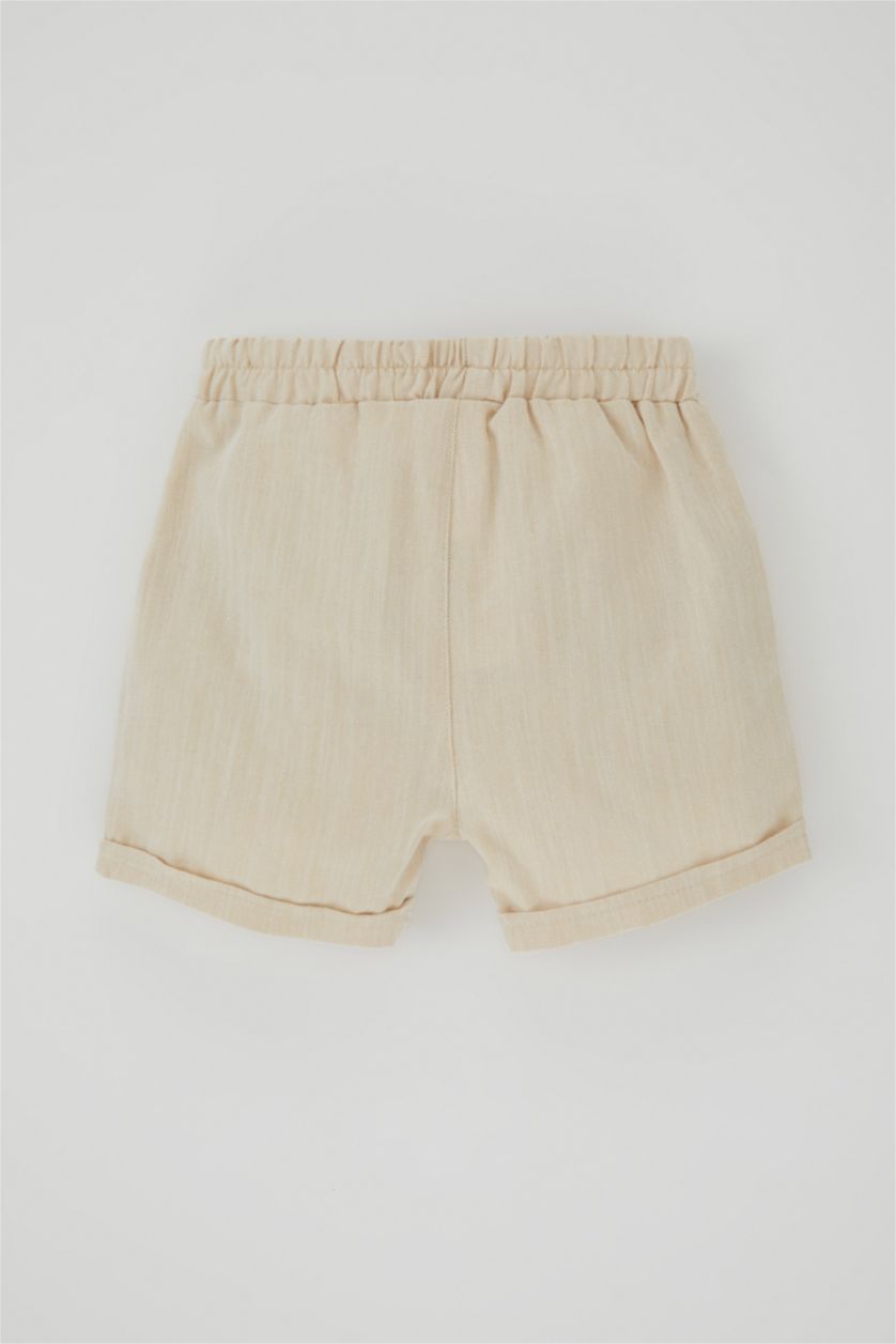 BÉBÉ GARÇON Beige Short Regular Fit En Coton Flammé Bébé Garçon