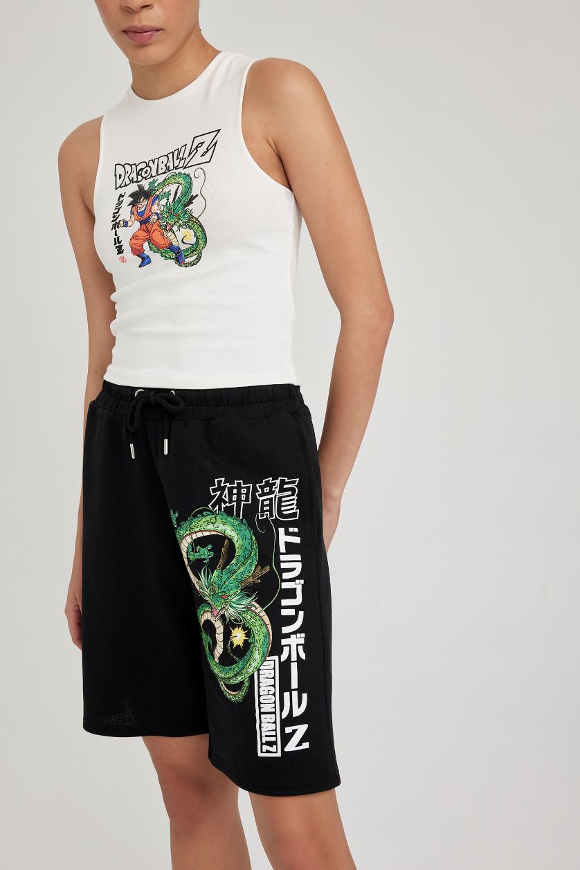 Woman White Slim Fit Printed Dragon Ball T-Shirt