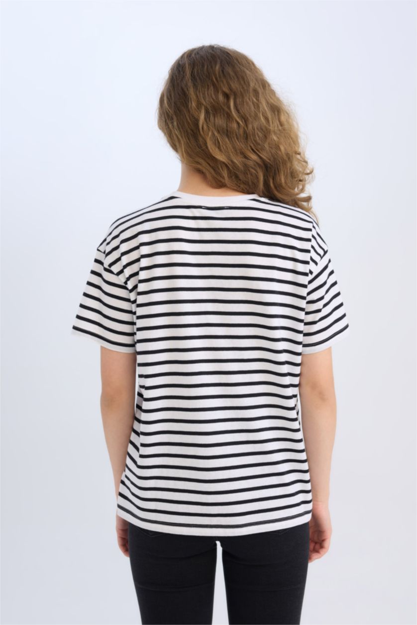 FEMME Noir T-shirt oversize à col rond