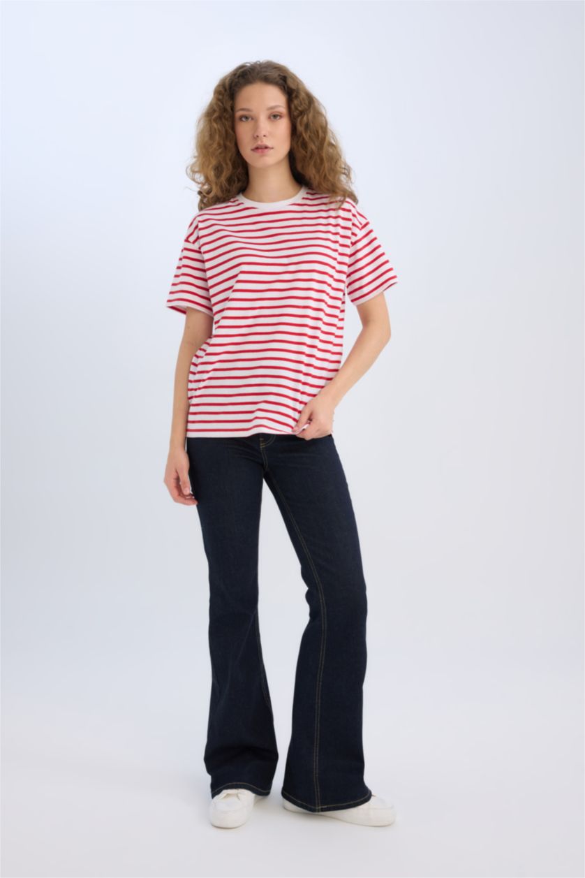 FEMME Rouge T-shirt oversize à col rond