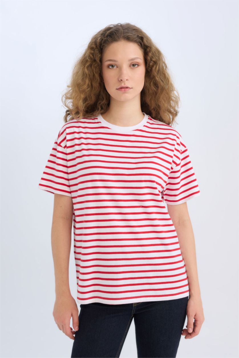 FEMME Rouge T-shirt oversize à col rond