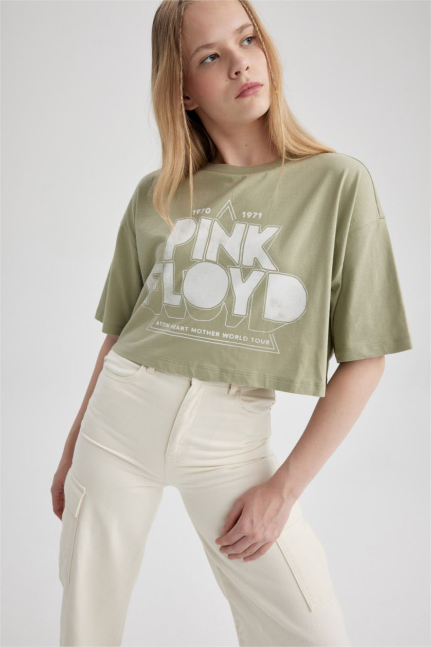 نساء كاكي فاتح Oversize Fit Short Sleeve T-Shirt