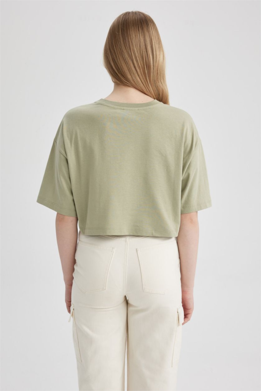 نساء كاكي فاتح Oversize Fit Short Sleeve T-Shirt