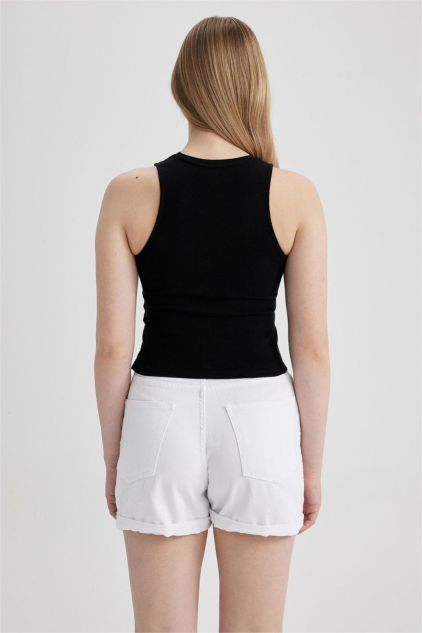 Жіночий Чорний Майка приталеного крою Nirvana з принтом Rıb для жінок