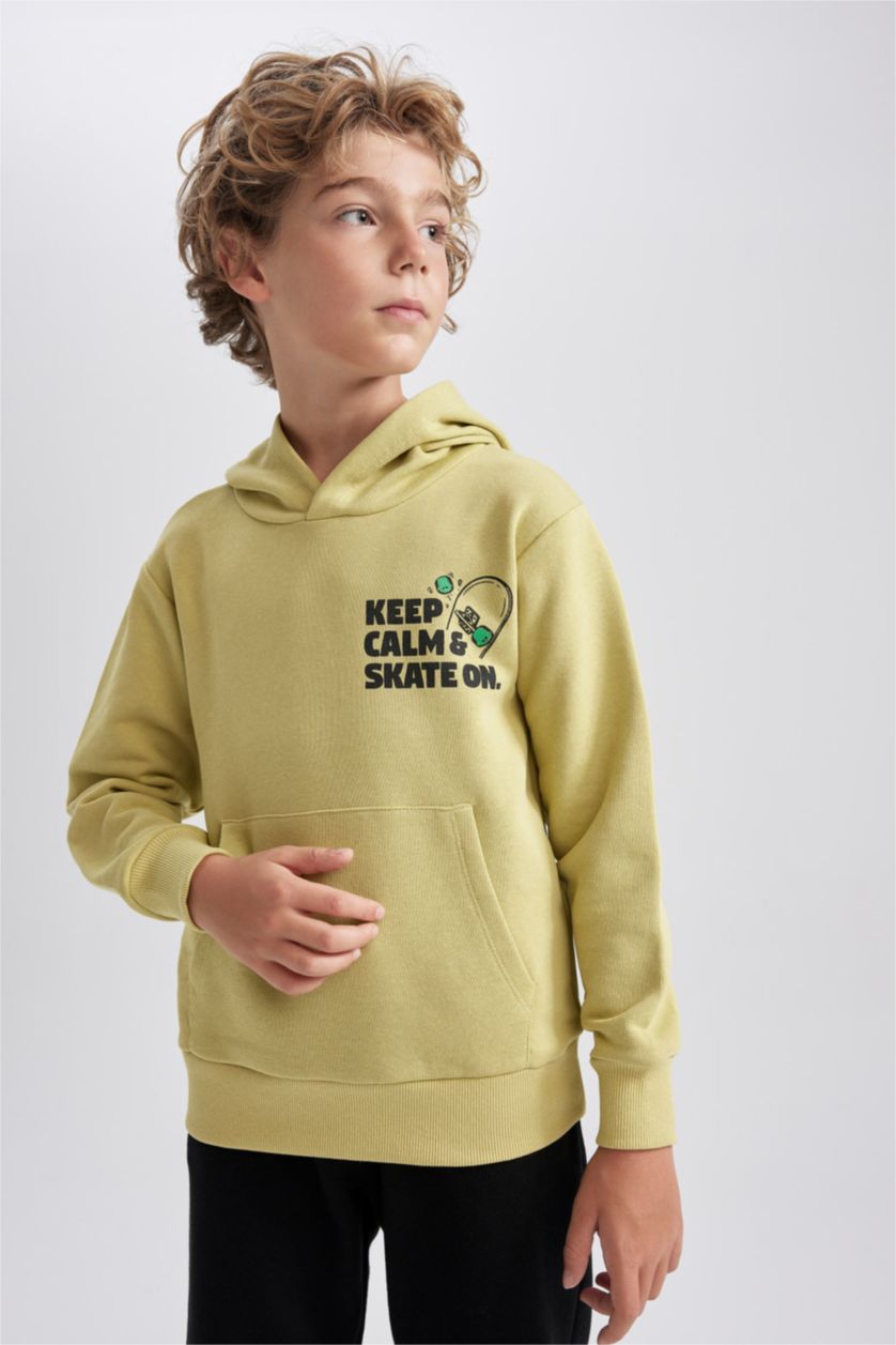 أولاد زيتوني سويت شيرت ولادي قصة عادية بكابيشون بجيب