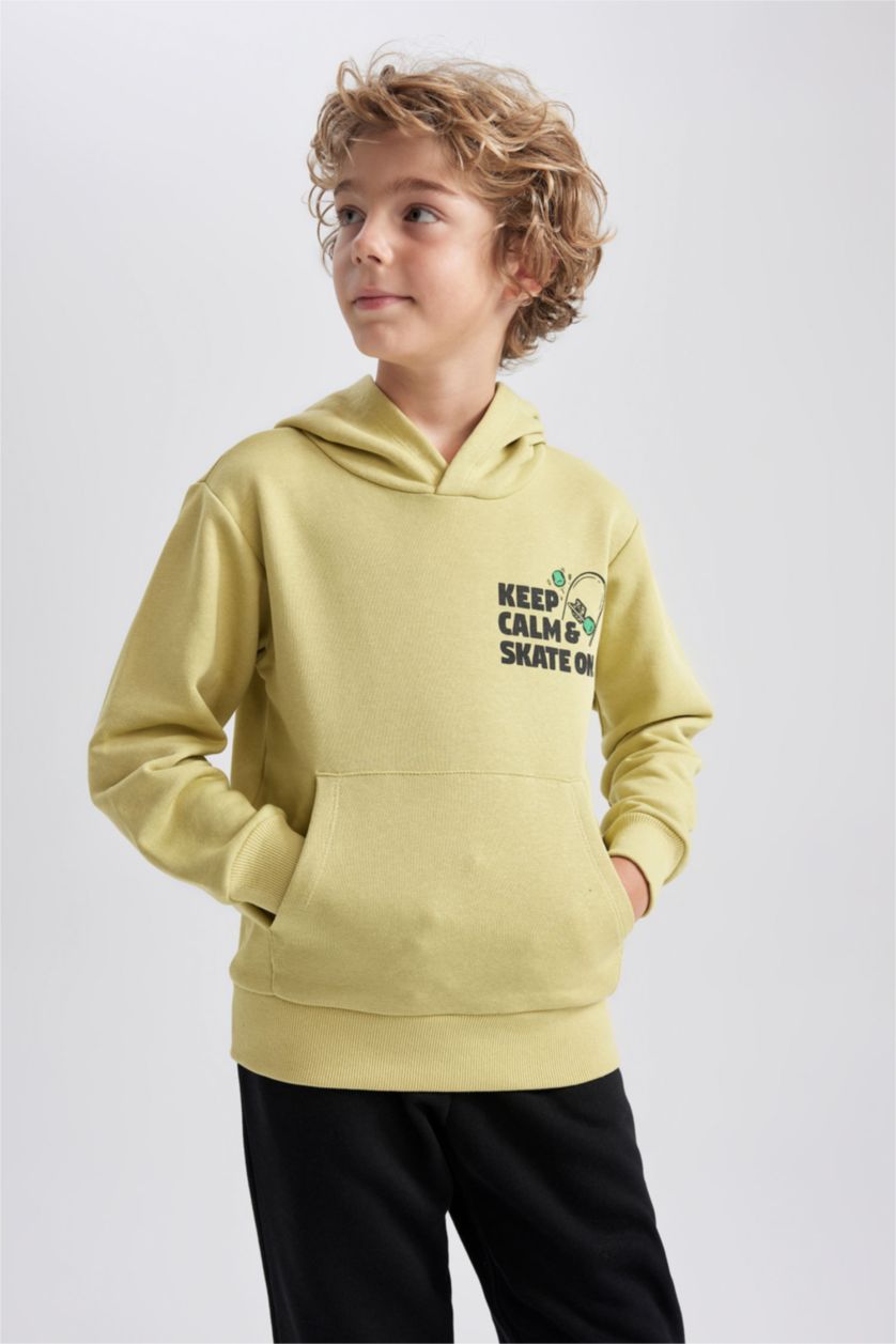 أولاد زيتوني سويت شيرت ولادي قصة عادية بكابيشون بجيب