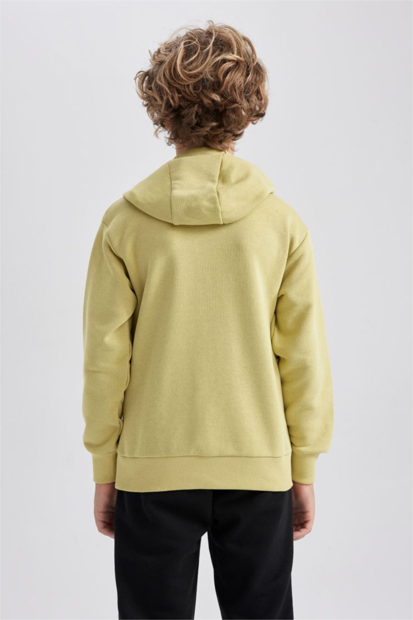 أولاد زيتوني سويت شيرت ولادي قصة عادية بكابيشون بجيب