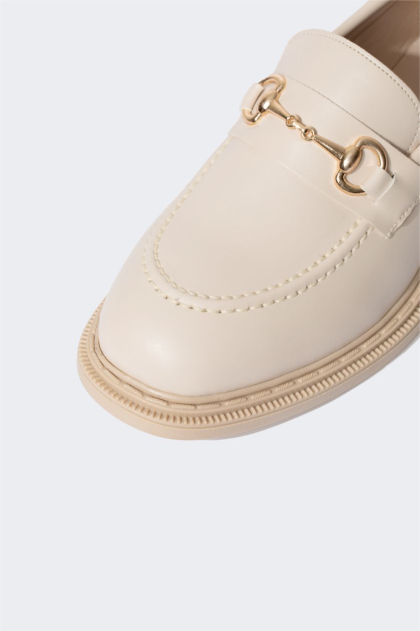 نساء بيج حذاء كلاسيكي نسائي جلد صناعي برباط