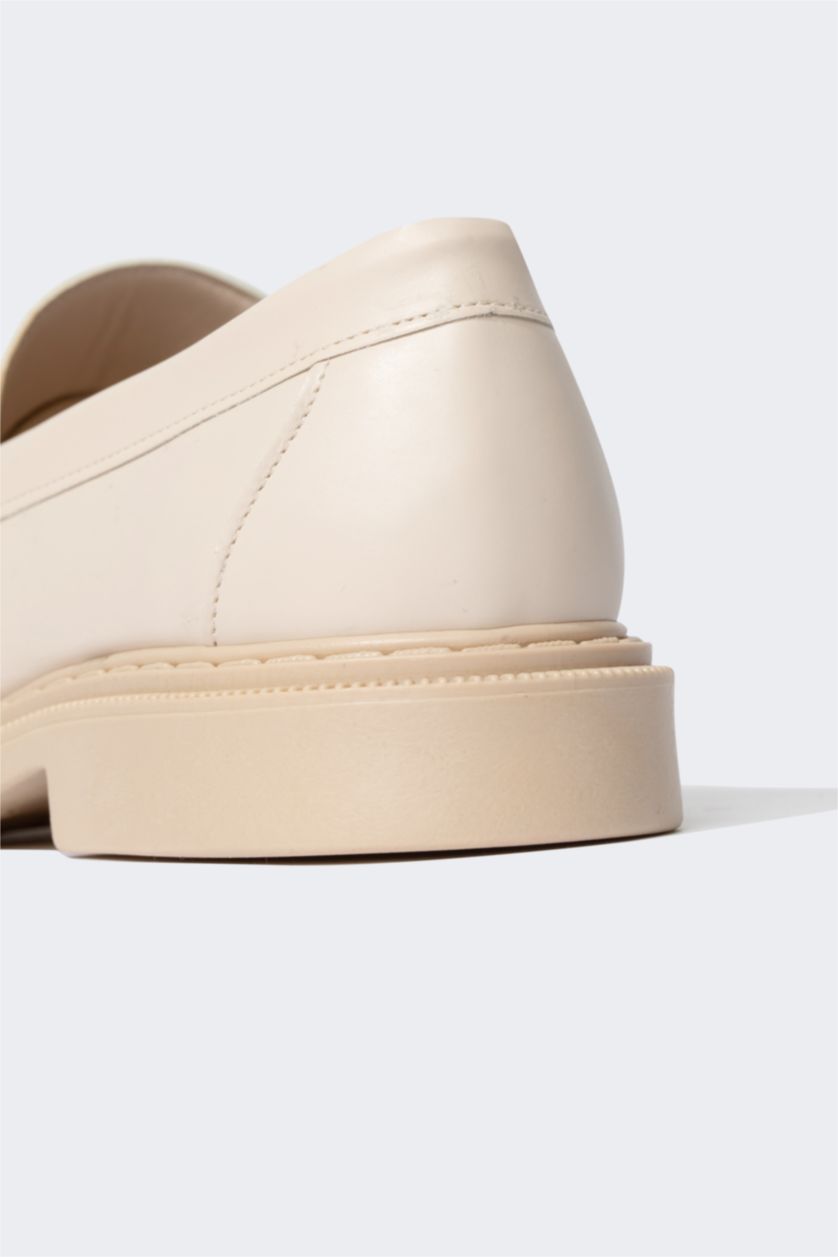 نساء بيج حذاء كلاسيكي نسائي جلد صناعي برباط