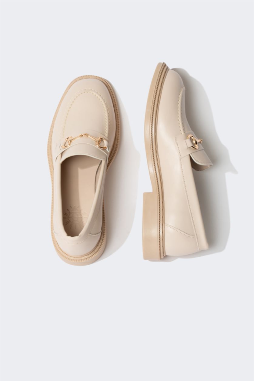 نساء بيج حذاء كلاسيكي نسائي جلد صناعي برباط