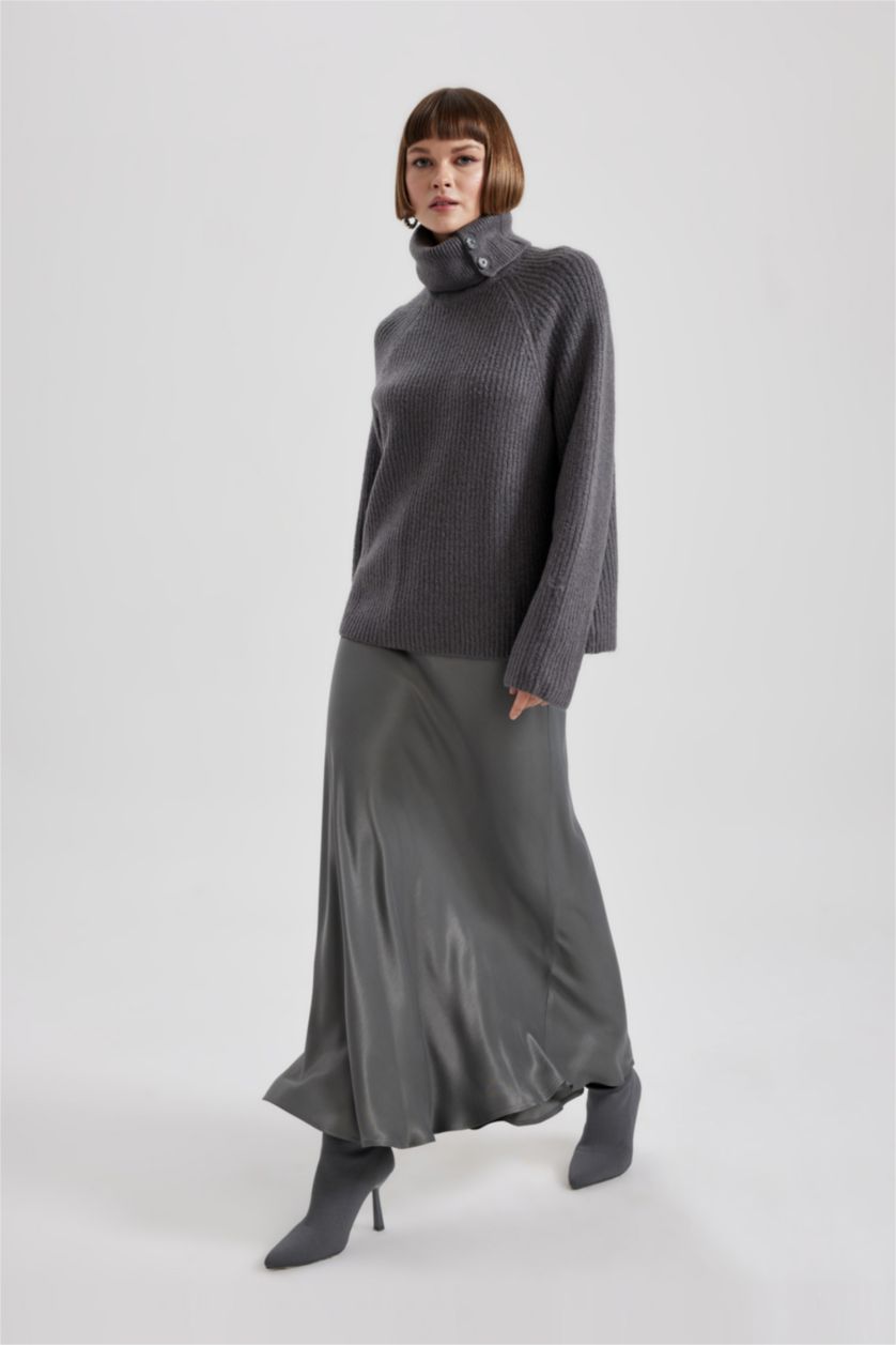 Женщины Антрацит Свитер свободного кроя на молнии