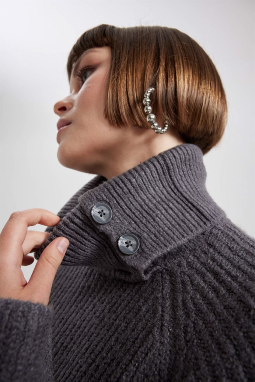 Женщины Антрацит Свитер свободного кроя на молнии