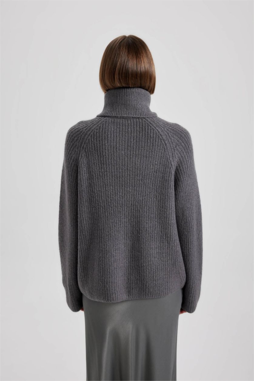 Женщины Антрацит Свитер свободного кроя на молнии