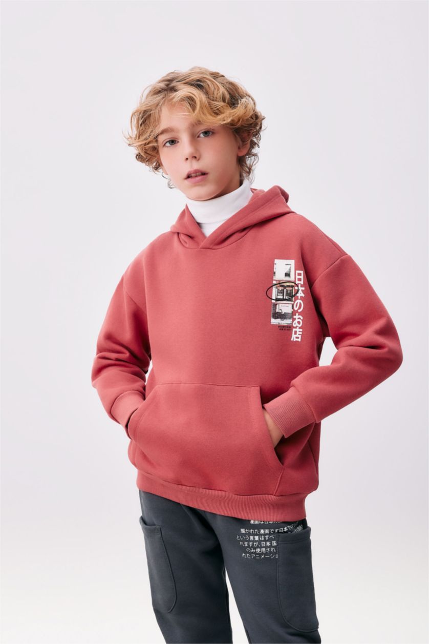 BOYS & TEENS Tile Oversize Fit Hooded Sweatshirt