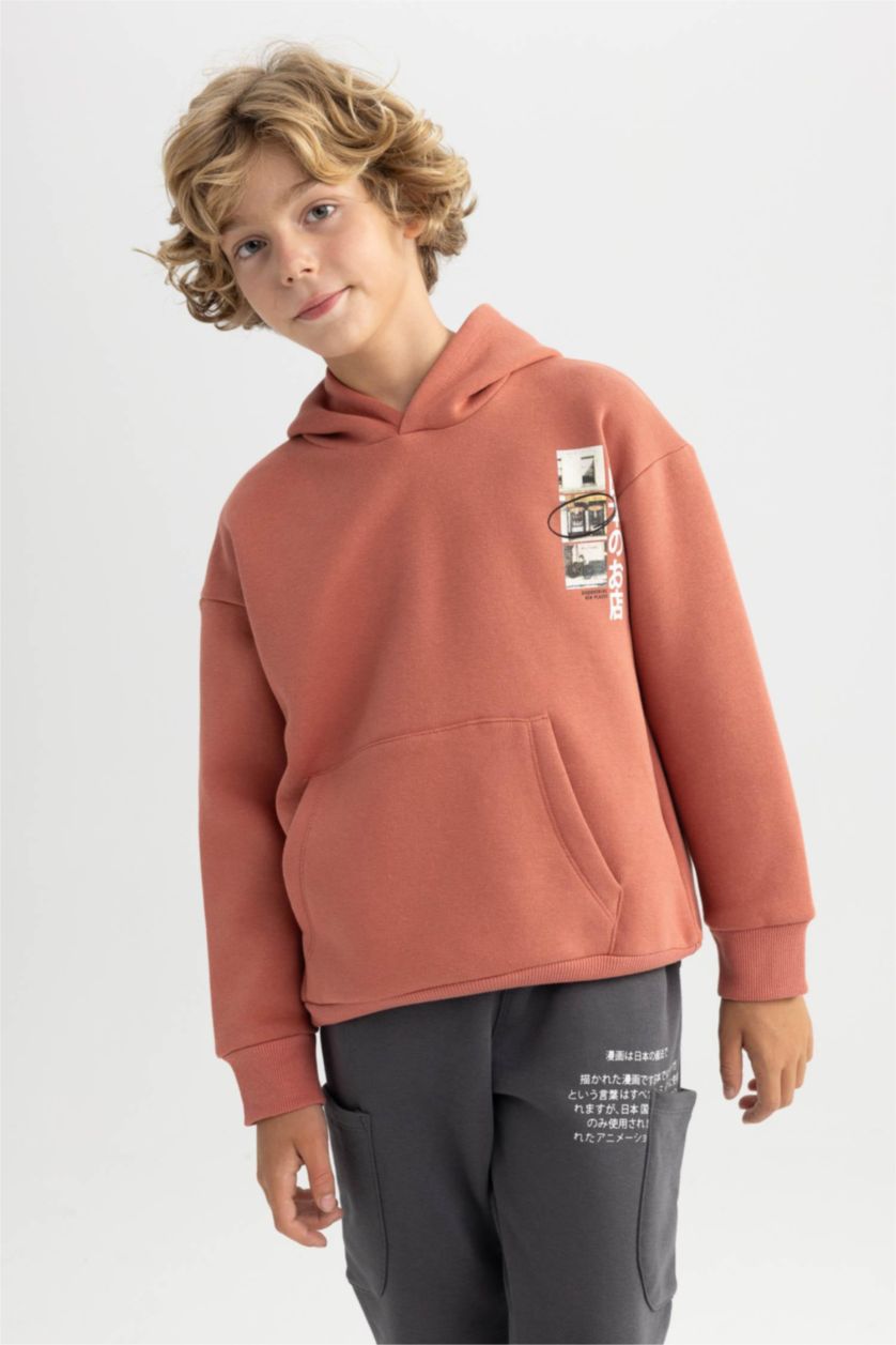 BOYS & TEENS Tile Oversize Fit Hooded Sweatshirt