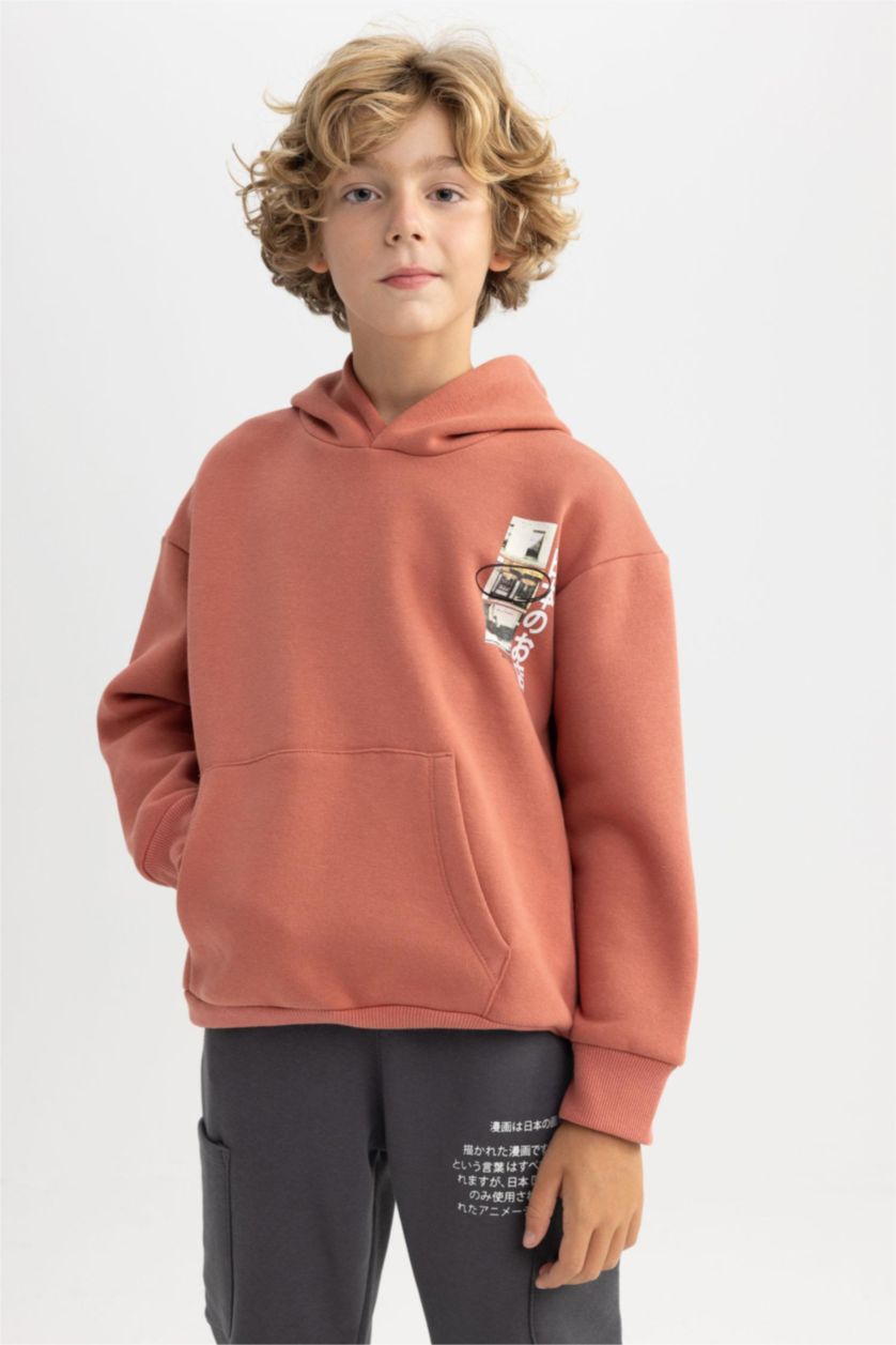 BOYS & TEENS Tile Oversize Fit Hooded Sweatshirt