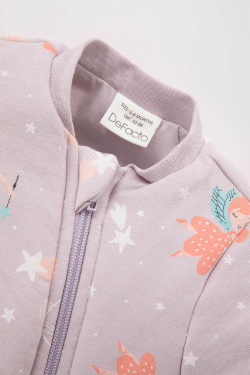 BABY GIRL Lilac Baby Girl Newborn Girl Printed Cotton Jumpsuit