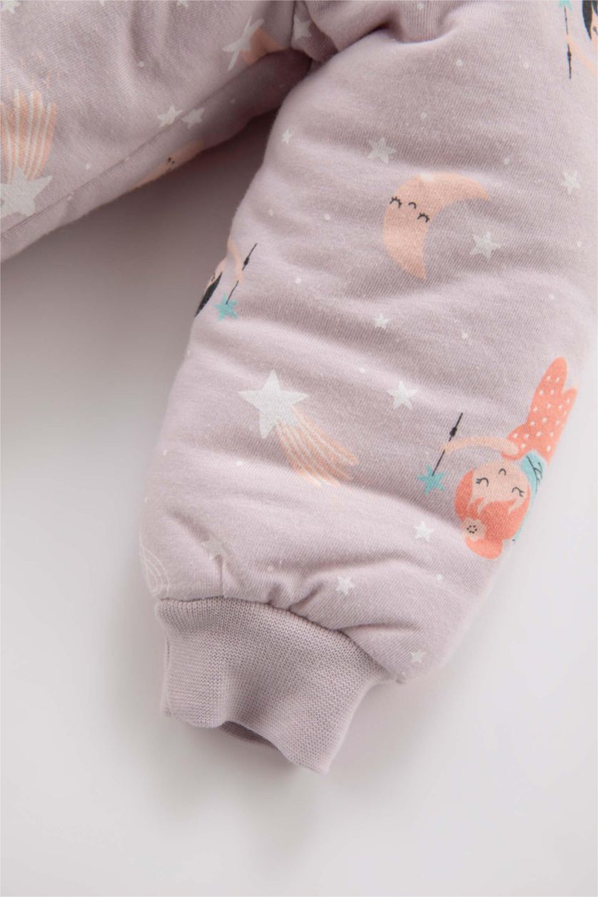 BABY GIRL Lilac Baby Girl Newborn Girl Printed Cotton Jumpsuit