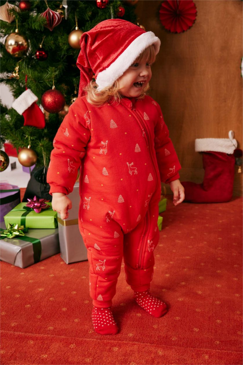 BABY GIRL Red جمبسوت ممشط قصة عادية