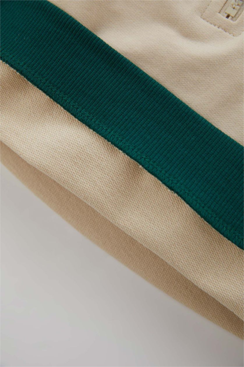 BABY BOY Beige 2 piece Regular Fit High Neck Printed Set